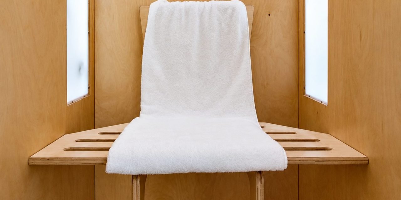 Seating inside the salt room at Above & Beyond Wellness Spa in Fenton, MO